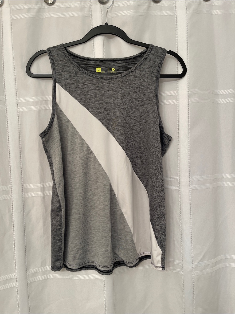 Xersion Gray Tank with White Diagonal Stripe